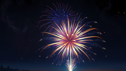 Beautiful fireworks in the night sky