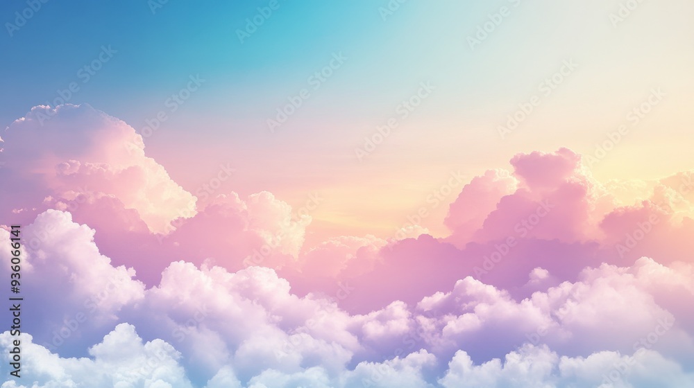 Canvas Prints Soft, pastel-colored clouds during a peaceful sunset.