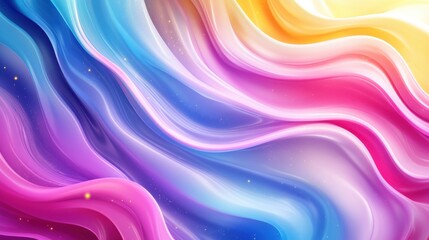 Vibrant abstract waves in various colors creating a dynamic and radiant atmosphere.