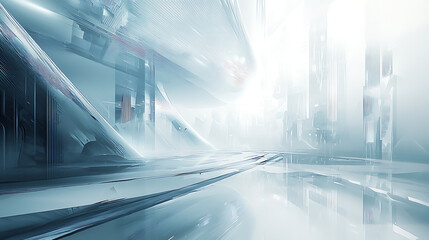 Minimalist Futuristic White Cityscape