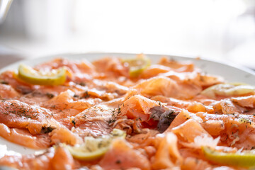 smoked salmon plate, Mallorca, Balearic Islands, Spain