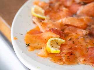 smoked salmon plate, Mallorca, Balearic Islands, Spain