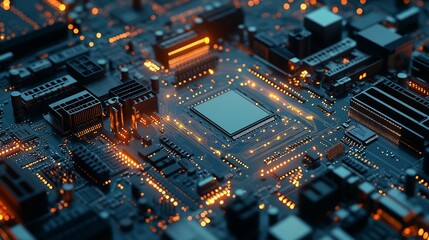 Fototapeta premium Glowing Circuit Board