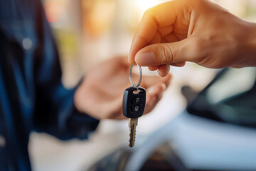 The Moment of Car Key Transfer