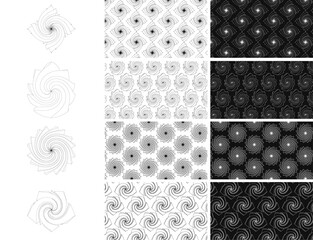 Decorative baroque geometric spiral lines pattern pack