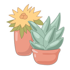 Doodle Flower and Pot Cartoon Icon. Abstract Bright Domestic Floral Plant in Vase Decorative Element Symbol Silhouette.
