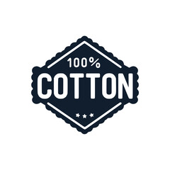 100 percent cotton label vector illustration template design