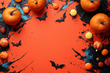 Gloomy Shadows and Halloween Pumpkins, A Classic Spooky Scene
