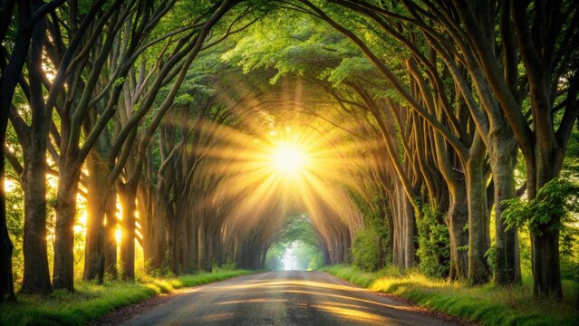 Sunlight shining through tree tunnel symbolizing hope during pandemic crisis