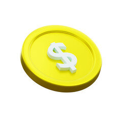 3d illustration Dollar Coin Currency