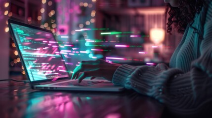 The programmer coding at night