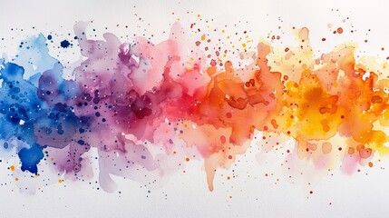 Fototapeta premium Bright watercolor splashes in playful colors, perfect for children's designs