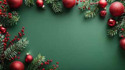 Christmas background with branches and decorations, background, wallpaper