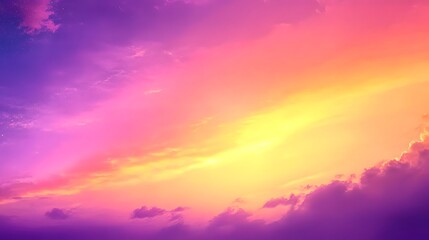 Fototapeta premium Vibrant Sunset Sky Wallpaper, Purple Golden Hues, Enchanting Design Backdrop, Copy Space for Text Images