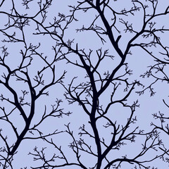 Picture for tiles, fabric pattern, pattern work. seamless pattern with trees