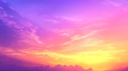 Obraz premium Vibrant Sunset Sky Wallpaper, Purple Golden Hues, Enchanting Design Backdrop, Copy Space for Text Images