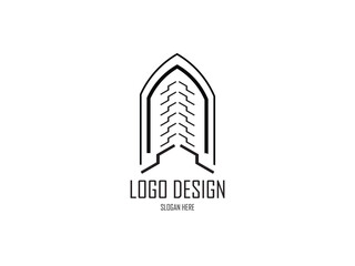 flat minimal illustration of a house home building urban logo design