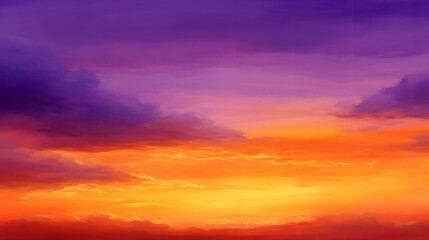 Obraz premium Vibrant Sunset Sky Wallpaper, Purple Golden Hues, Enchanting Design Backdrop, Copy Space for Text Images