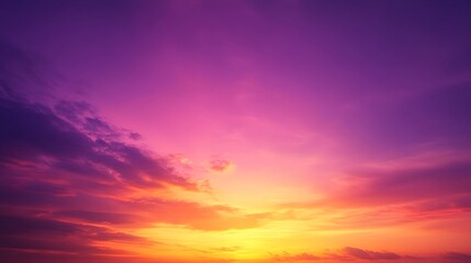 Obraz premium Vibrant Sunset Sky Wallpaper, Purple Golden Hues, Enchanting Design Backdrop, Copy Space for Text Images