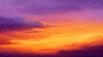 Obraz premium Vibrant Sunset Sky Wallpaper, Purple Golden Hues, Enchanting Design Backdrop, Copy Space for Text Images