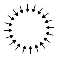 Graphic Arrow Icon. Arrow Symbol Frame Border Round Silhouette Shape Element Decoration. 