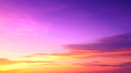 Obraz premium Vibrant Sunset Sky Wallpaper, Purple Golden Hues, Enchanting Design Backdrop, Copy Space for Text Images