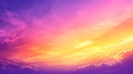 Fototapeta premium Vibrant Sunset Sky Wallpaper, Purple Golden Hues, Enchanting Design Backdrop, Copy Space for Text Images