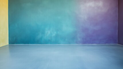 Abstract background smooth gradient transitions from dark blue to bright red, creating a colorful and eye-catching effect. Blurred and defocused texture, a sense of depth and movement