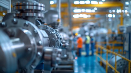 Close-up of Industrial Machinery in a Factory Setting