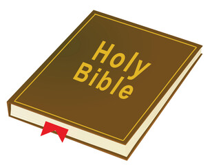 Brown Holy Bible book. vector