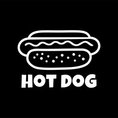 Hot dog logo vector illustration template simple art icon black and white