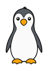 cute tall penguin simple vector illustration