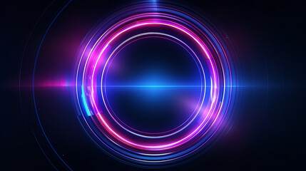 Futuristic Neon Circle Glowing Abstract Technology