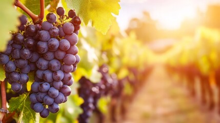 Fototapeta premium Ripe Grapes in a Vineyard