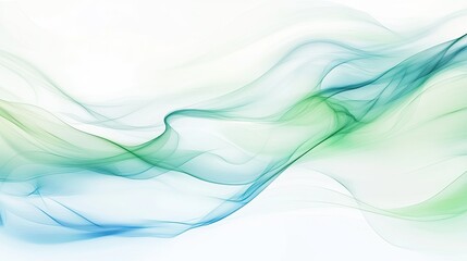 Obraz premium Soft color flows create a serene background, with white, light green, and blue blending into a digital wave-like pattern.