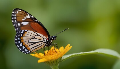 Fototapeta premium butterfly on a yellow background