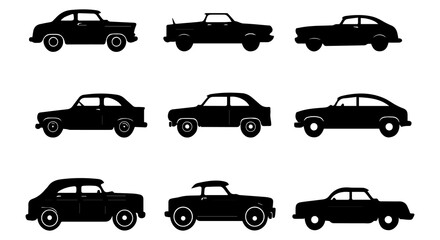 black silhouette car vector bundle