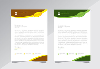 Modern company letterhead Template Design, Green and orange letterhead template design, Modern and creative corporate Elegant letterhead template, Vector eps 10.