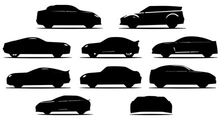 black silhouette car vector bundle