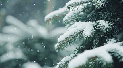 Christmas tree in snow, background, wallpaper