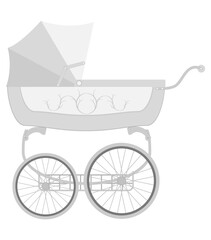 baby carriage flat style vector illustration isolated on white background