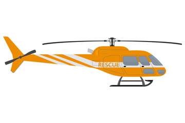 helicopter flat style vector illustration isolated on white background