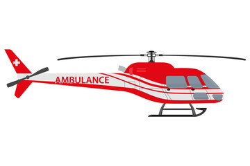 helicopter flat style vector illustration isolated on white background