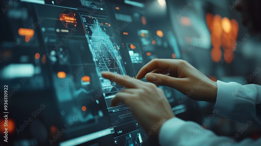 Poster technology data dashboard interface for future business intelligence and automation