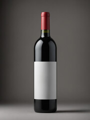 Mockup template design of a wine bottle. Isolated on white background.  place your design and use for presentations. 3D rendering.