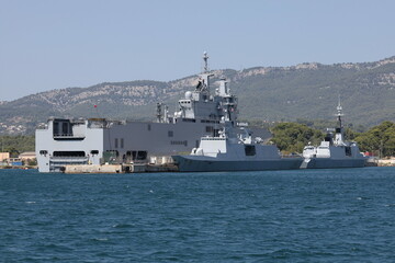 French military boat parked in Toulouse waiting for a new mission