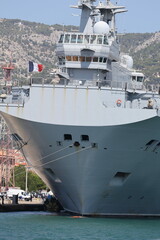 French military boat parked in Toulouse waiting for a new mission