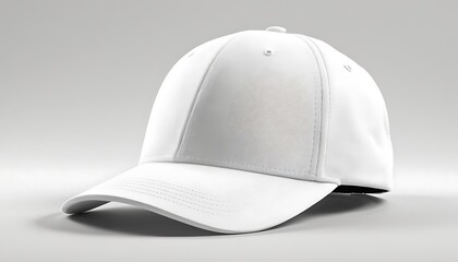 White baseball caps mock up a gray background. For branding and advertising.1