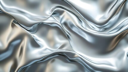 Obraz premium Sleek liquid metal texture in shiny silver ideal for a contemporary and polished wallpaper theme