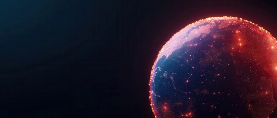 A glowing AIpowered predictive model visualized as a holographic globe with data points, symbolizing global forecasting and analysis